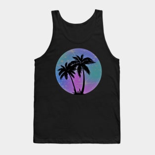 Vaporwave Palm Trees: 80's, 90's Pastel Blue, Pink, and Purple Retro Vintage Sunset Tropical Vaporwave Tank Top